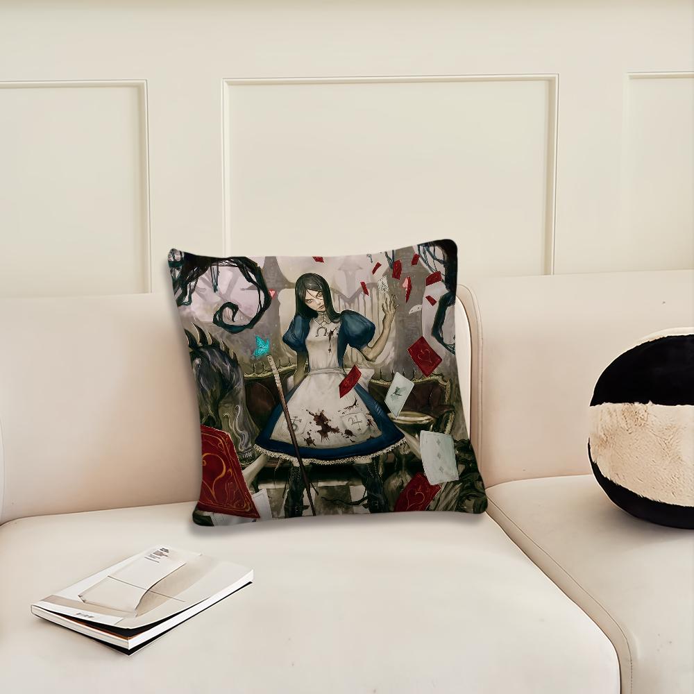 Game A-Alice M-Madness Returns Cushion Cover Pillow Cover Decoration Room Home Sofa Living Office Car Nordic Simplicity