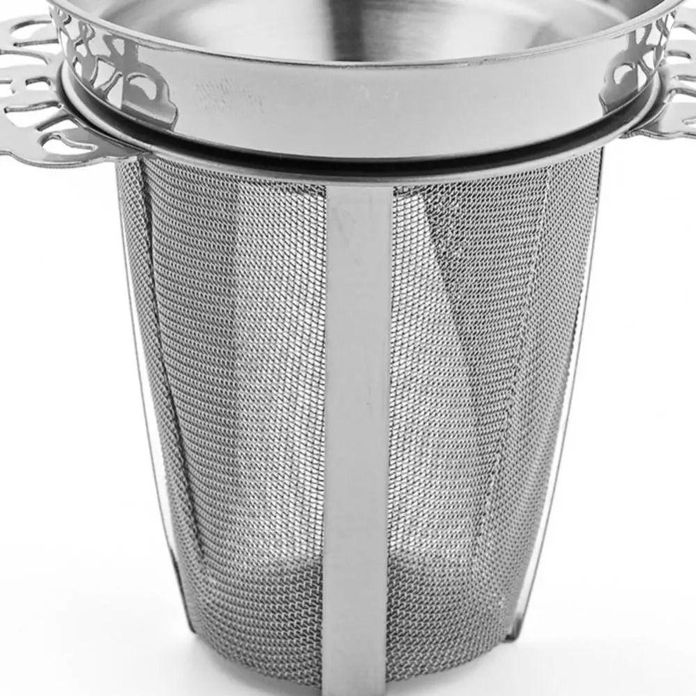 Doppelschichtige Teesiebe Feines Maschenkaffee-Filtersieb Doppelohr Tee-Ei Küchenwerkzeug