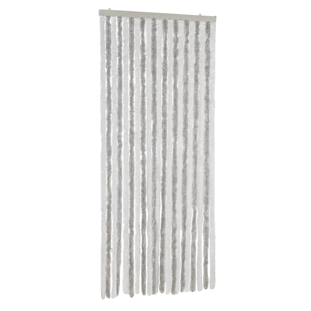 Zasłona Przeciwko Owadom, Jasnoszaro-Biała, 90X220 Cm, Szenil