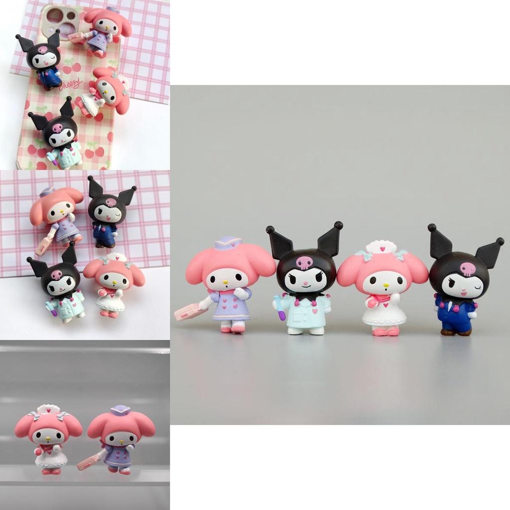 Adorable 4pcs Kuromi My Melody Figures For Cake Decorating And Room Decoration