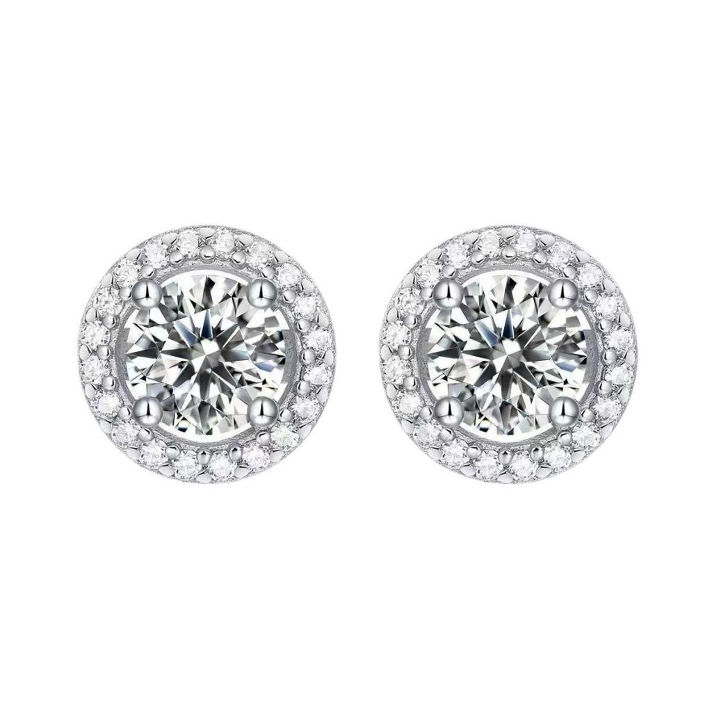 Timeless Solitaire Stud Earrings: 4-Prong Round Setting with Moissanite/CZ, Minimalist & Versatile Fine Jewelry
