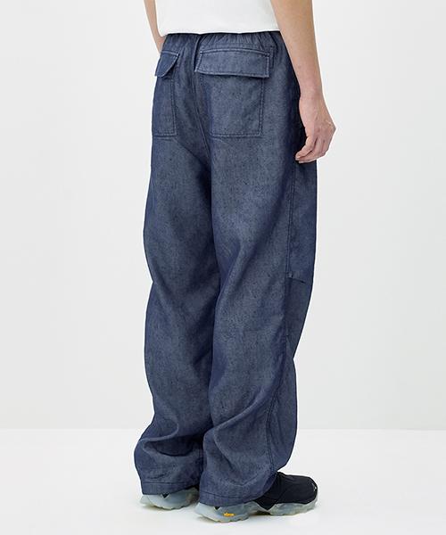 ERRORS EXCEPTED Pt883Bl Linen Parachute Pants (Blue)