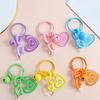Creative DIY Heart Shaped Keychain With Glitter and Sturdy Acrylic Materials for Personalize Accessories