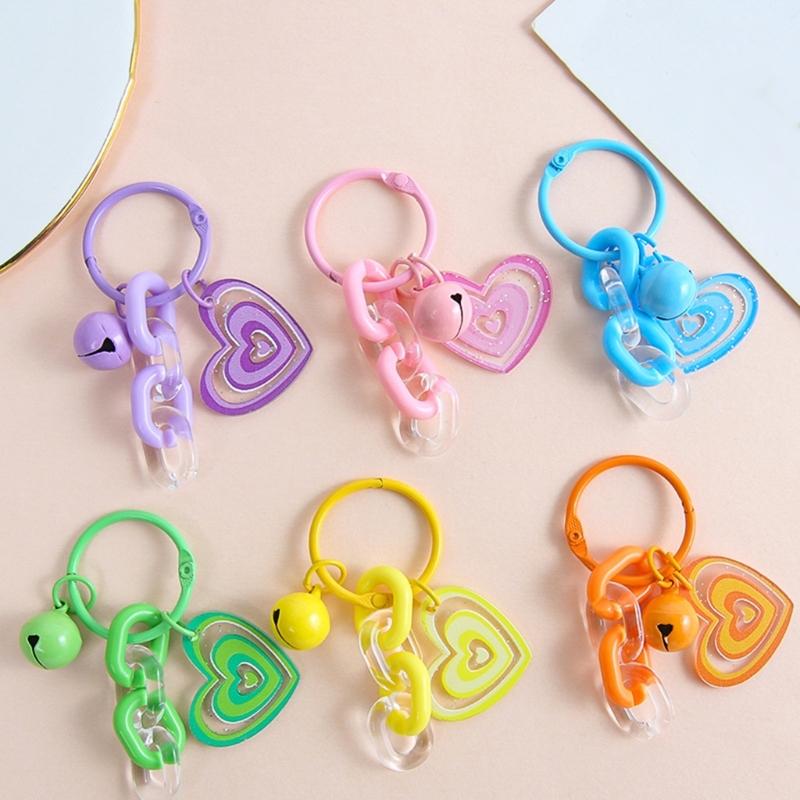 Creative DIY Heart Shaped Keychain With Glitter and Sturdy Acrylic Materials for Personalize Accessories