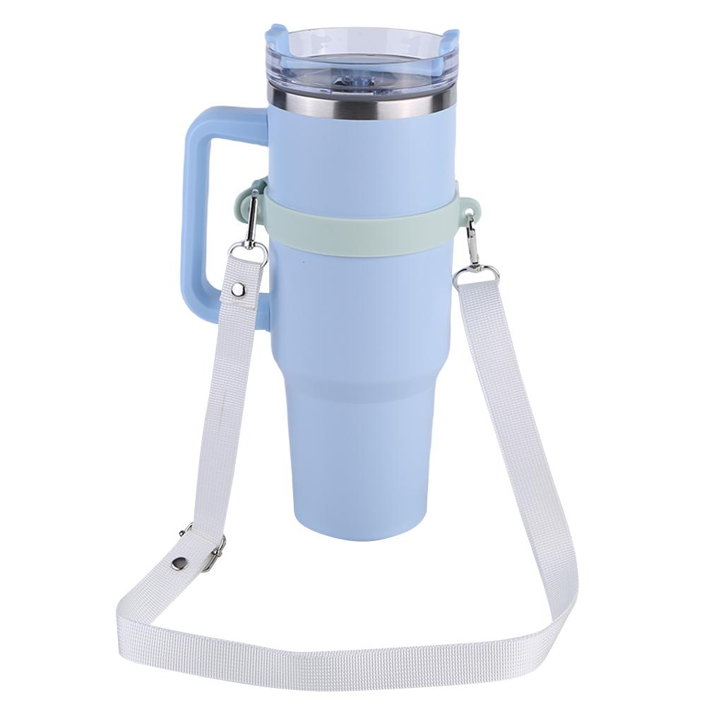 1PC Water Bottle Handle with Adjustable Shoulder Strap Water Bottle Holder Silicone Water Bottle Carrier for 30oz/40oz Cup