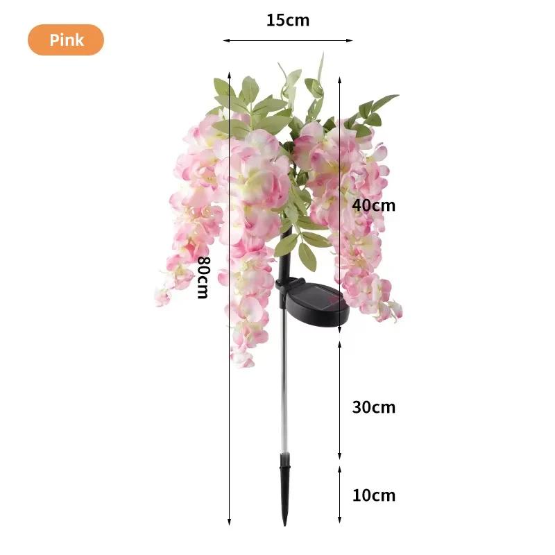 

1pc New Solar Powered Wisteria Flower Lamp, Outdoor Plug-in Grounding Lamp, Garden Passage Lighting, Outdoor Lighting