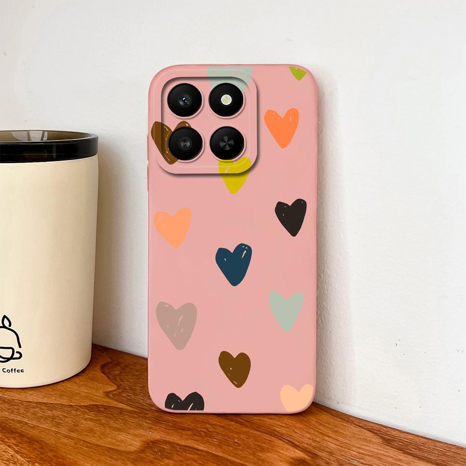 For Honor X7D X9D Case Colorful Hearts Soft Liquid Silicone Full Protection Phone Back Cover For Honorx7d Honorx9d Fashion Funda
