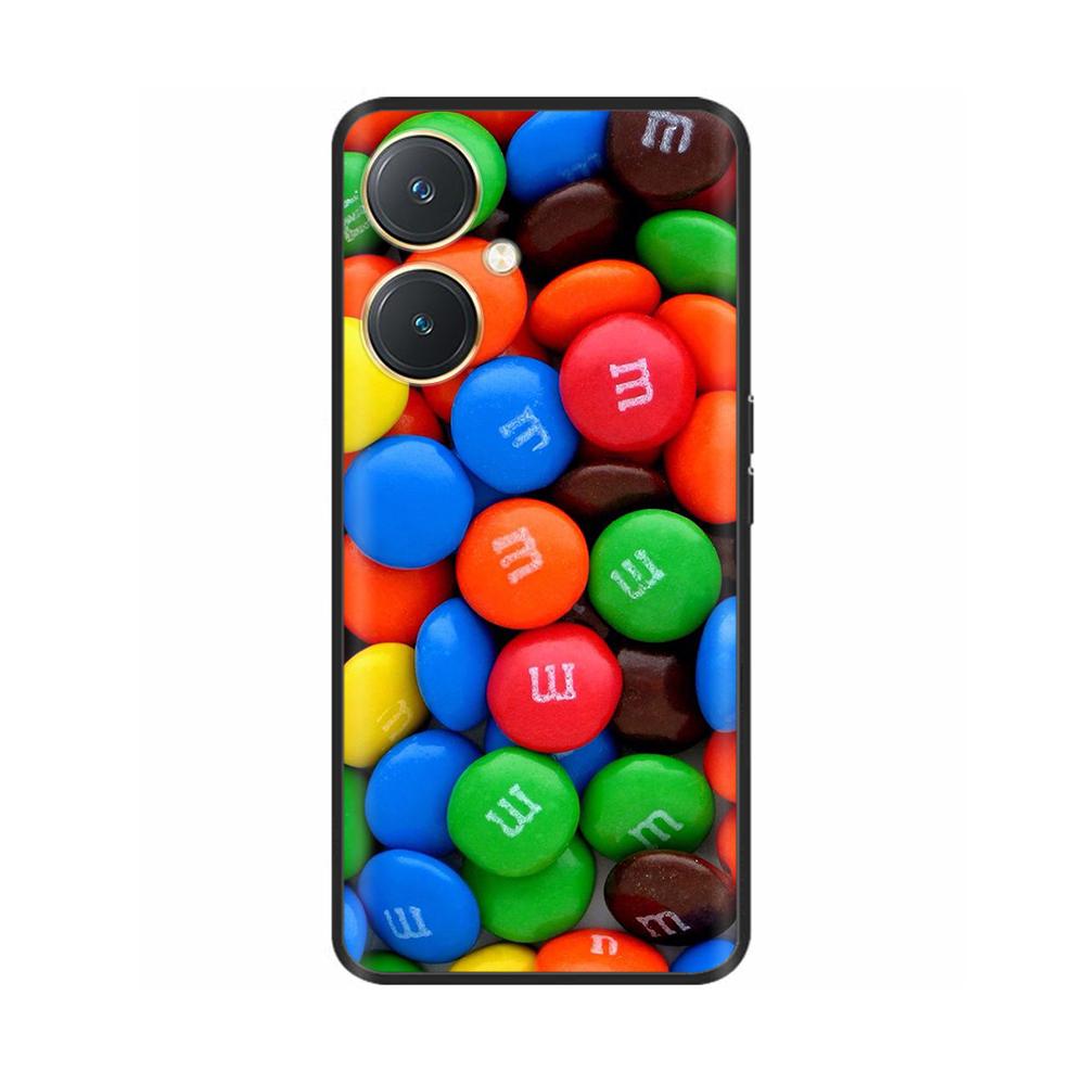 For Vivo Y27 Y27s Case Fashion Flowers Black Soft Coque Silicone Shockproof TPU Phone Cover Funda for Vivo Y27 Y 27 Bumper V2249
