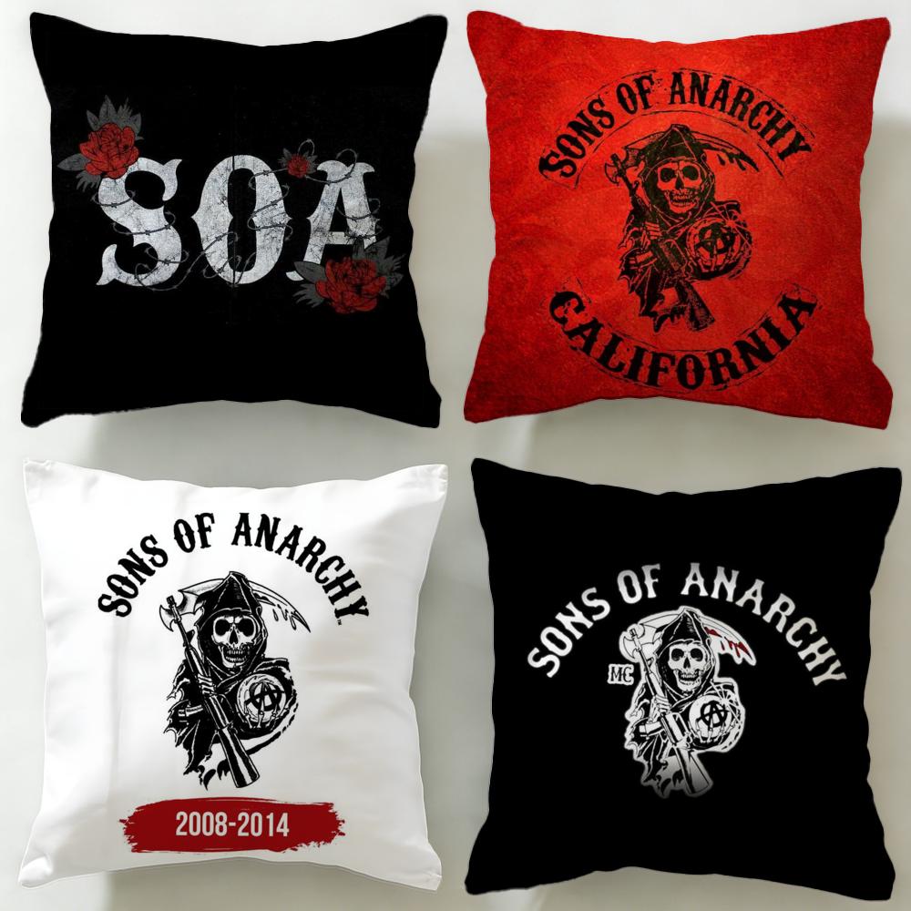 Hot Ssons of Anarchying Cushion Cover Soft EasyWash Pillow Case Versatile for Couch Bed Travel and Office