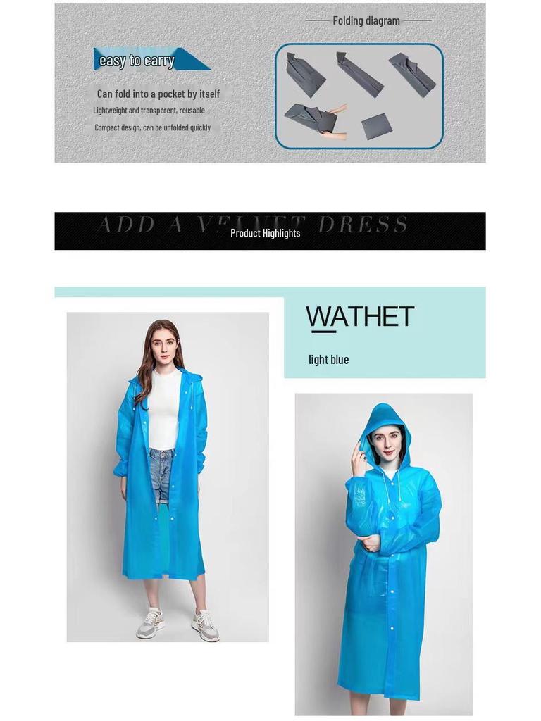 Children's Long Stormproof Hiking Poncho - Waterproof, Portable, and Thickened for Outdoor Adventures.