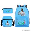 Luo Qixing Three-Piece Schoolbag, Male And Female Students Leisure Bag, Printed Large-Capacity Outdoor Backpack