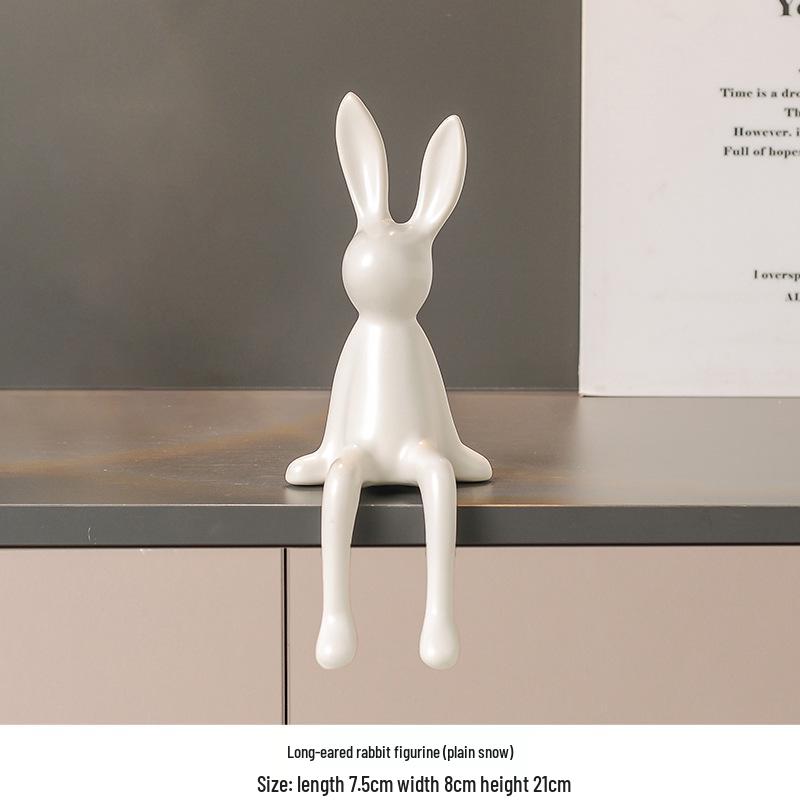 Keramik-Kaninchen-Ornamente für die Heimdekoration - Wohnzimmer, TV-Schrank, Flur, Weinschrank-Dekoration
