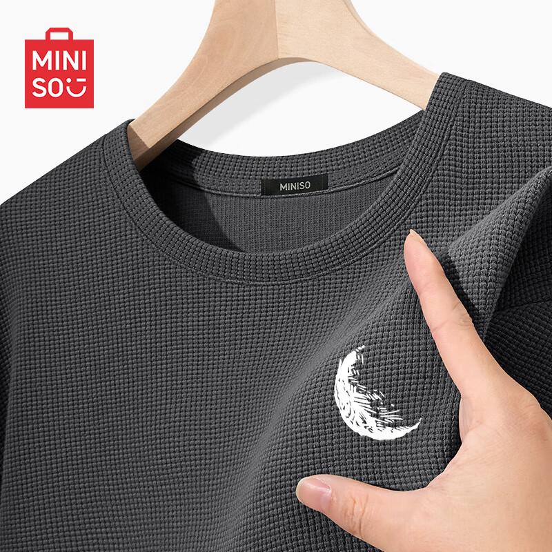 MINISO Men s Waffle Knit Long Sleeve T-Shirt M