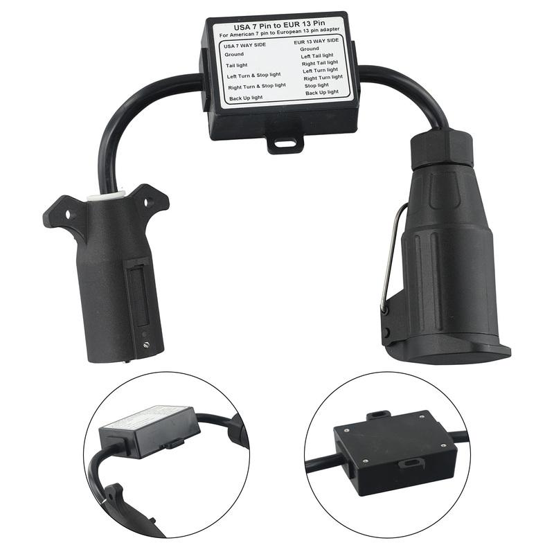 Car Converter US 7-Way Plug To Eu 13-Pin US 7 Way To EU 7 US 4 To EU7 Round Connector Trailer Light Converter Accessories