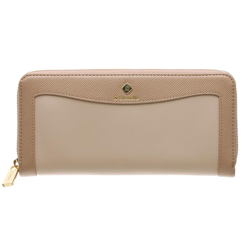 

[ONLYOU] Andschouette chouette oar round fastener bicolor lame long wallet wallet ladies adult girls cute Fashionable gift wrapping Samantha (greige)