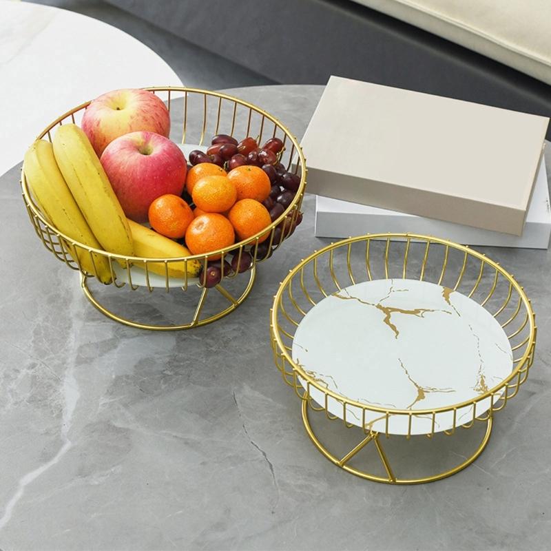 Metal Wire Fruit-Basket Fruit Bowl Modern Fruit-Basket for Vegetable-Snack-Countertop Metal Fruit Tray Table-Centerpiece