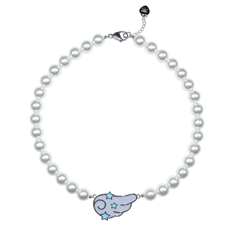 

HURJABOYACC wing with stars pearl necklace grey