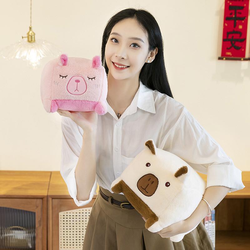 Quadrate Plush Capybara Toy Cartoon Stuffed Doll Kids Birthday Gifts Decoration