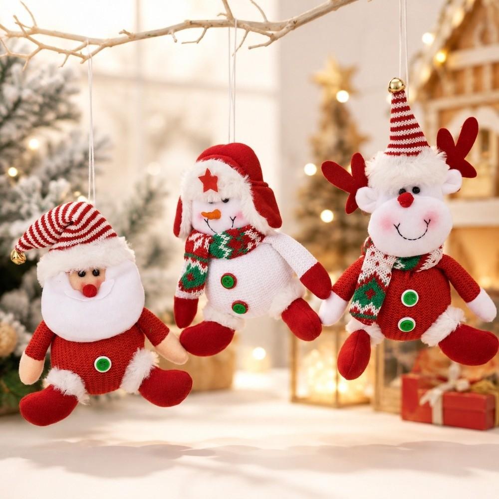 Elk Christmas Doll Ornament Cartoon Merry Christmas Decoration Santa Claus Pendant  Home Decor