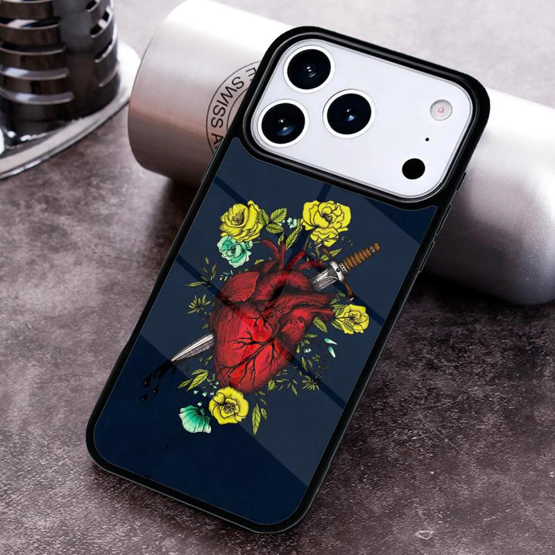 HUMAN ANATOMY heart flower Phone Case for iPhone 17 16 15 Pro Max Air 14 13 12 11 Plus Shockproof Cover