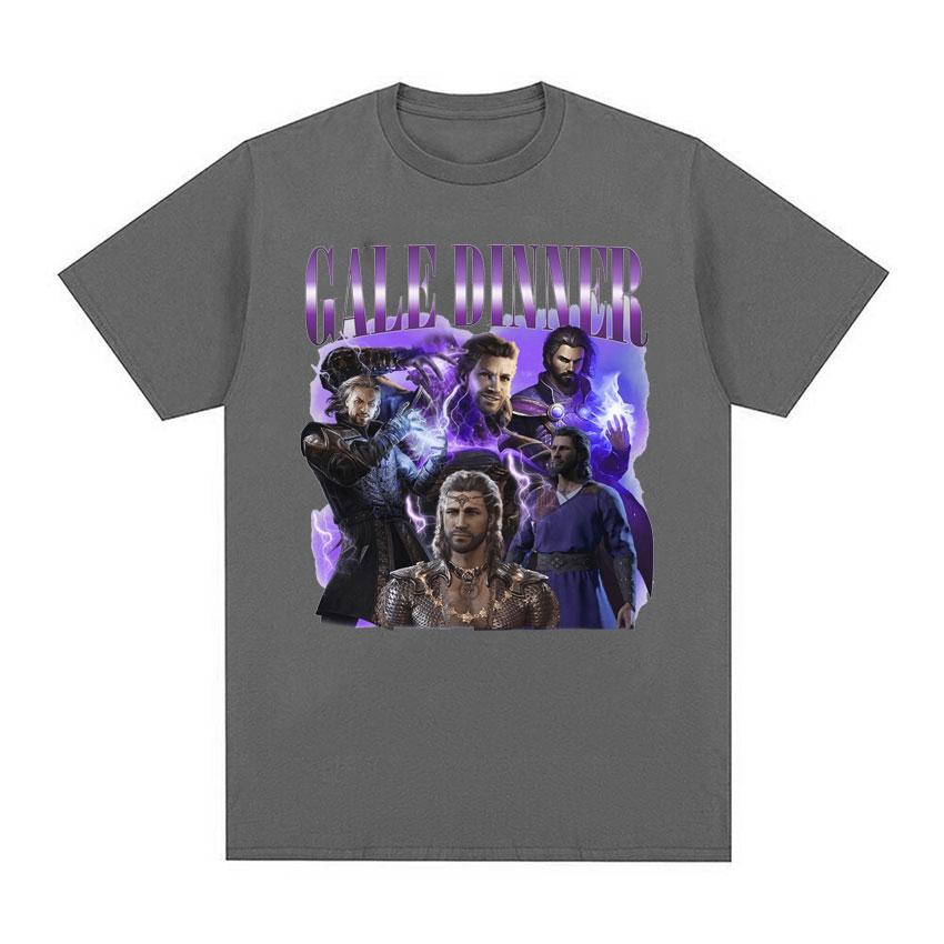 Limited Gale Dinner Baldurs Gate 3 Graphic T Shirts Men's Vintage Fashion Oversized Cotton Tops T-shirt Unisex Gothic Streetwear