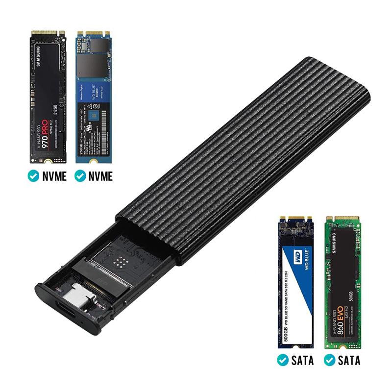 M2 SSD Case NVME Enclosure M.2 to USB SSD Adapter for NVME PCIE NGFF M.2 SATA SSD M/B+M Key 2230/2242/2260/2280 M2 Dual Protocol