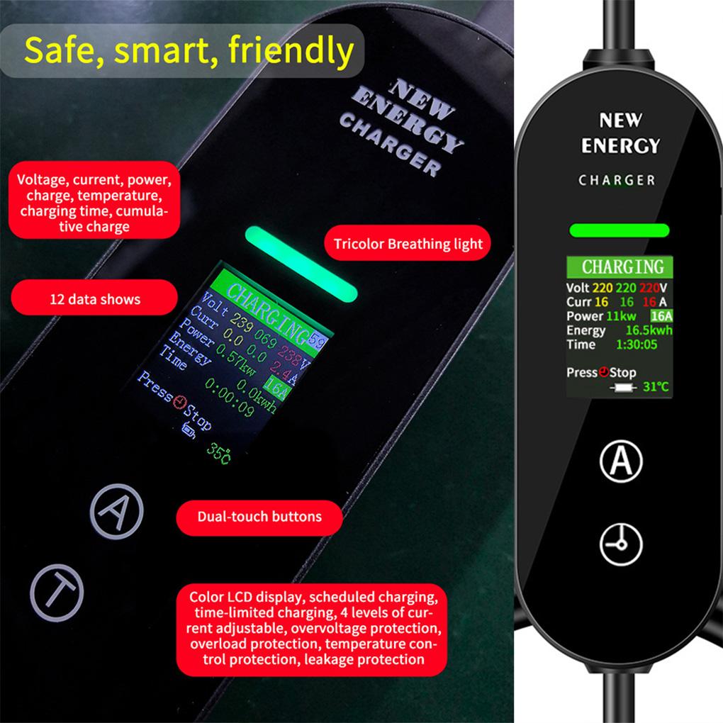 Protable EV Charger Type 2 16A 11KW Protable 3Phase EV Mobile Charger Fast Charging 5PIN CEE plug IEC 62196-2 EV Charger