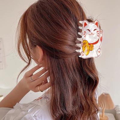 Fish Cat Hair Claw Attract Luck Animal Shark Clip Cute Acetate Hair Clip  Wash Face