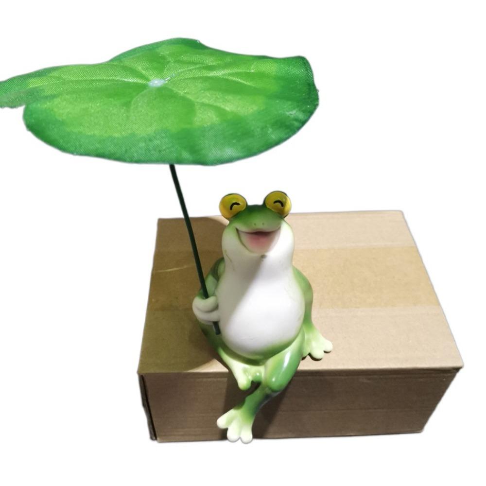 

3D Фигурка лягушки Милое украшение лягушки Декор Ландшафтное украшение Садовая статуя лягушки Аквариум зелёный