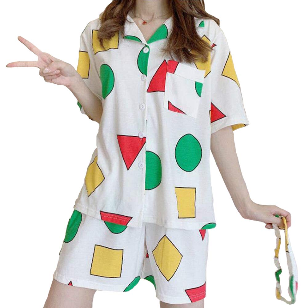 

Crayon Short Short Top and Bottom Eye Mask 3 Piece Open Sweat For Winter [Mitigo] Shin-chan Pajamas, Cotton, Men s, Sleeves, Pants, Set, Included, білий