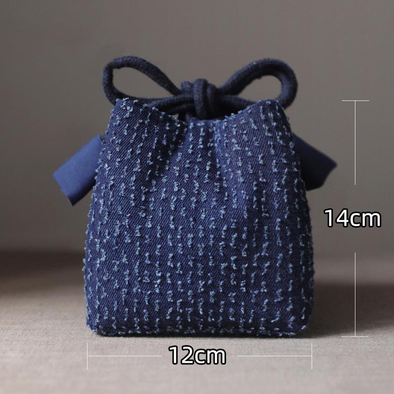 Teetassen-Tasche Tragbare Reise-Teegeschirr-Aufbewahrungstasche Teekannen Vier oder Sechs Tassen Große Stofftasche Outdoor-Organizer Denim-Organizer