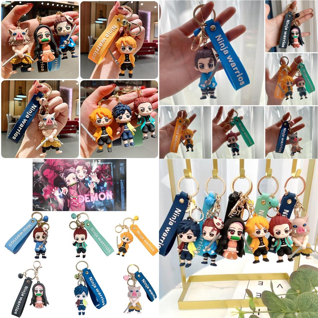 Slayer Keychain With Creative Figures Enhancing Your Bag Charm And Cosplay Collection**