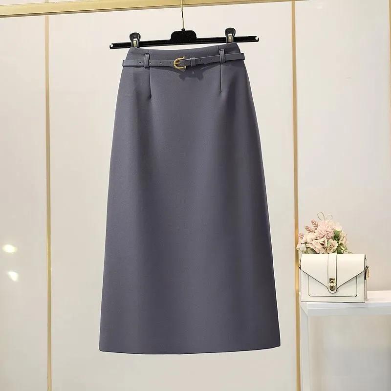 MOUKYUN Women's High Waist Package Hip OL Office Skirt