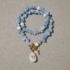 Trendy Natural Stone Colored Pendant Necklace For Women Gold Plated Stainless Steel Charms Necklace Jewelry