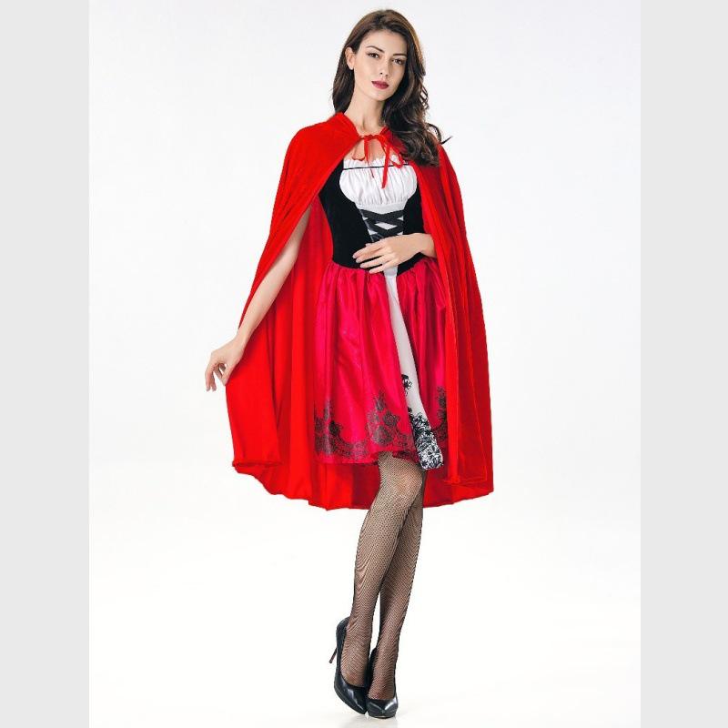 Adult Little Red Riding Hood Halloween Cosplay Costume - Nightclub Queen Party Outfit