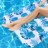 Adults Inflatable Pool Float Mat with Headrest Foldable Summer Beach Lake Float Raft Water Lounger Swimming Pool Sun Tanning Bed