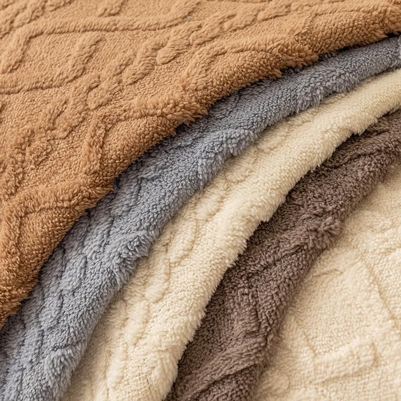 Jacquard Fleece Sofa Cushion Winter Thickened Plush Seat Cushion  New Sofa Cover All-Inclusive Universal Non-Slip Cover