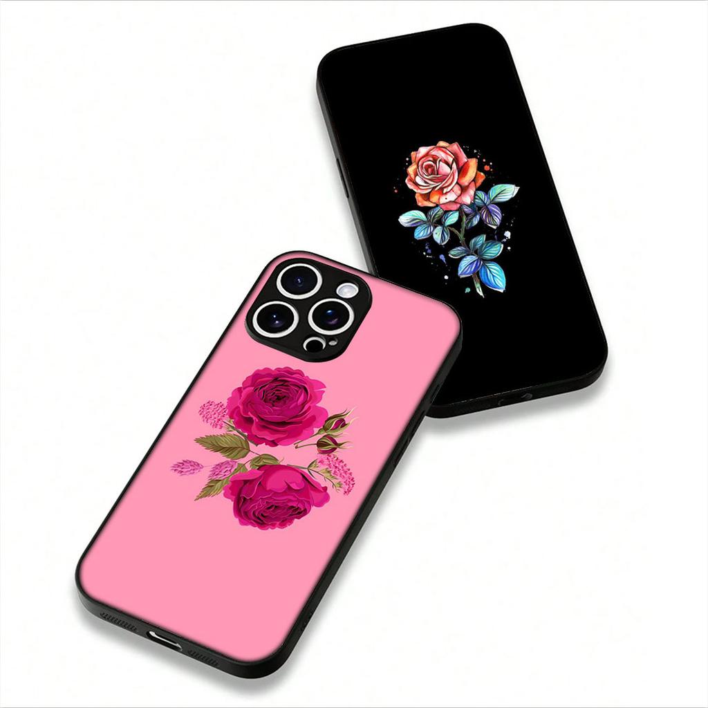 For Xiaomi Redmi 15C 15 A4 A5 9A 9T 10A 10C 9C NFC Note 11 9 8 10 Pro 8T Phone Cover Case Rose Flower Peony Red