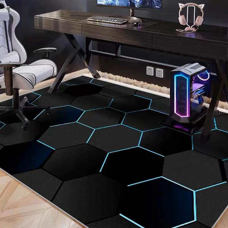 Alfombra de Marca de Moda para Sala de Juegos Decoración de Habitación Silla Gaming Silla de Estudio Silla de Ordenador Alfombra Insonorizada Alfombra Decoración del Hogar