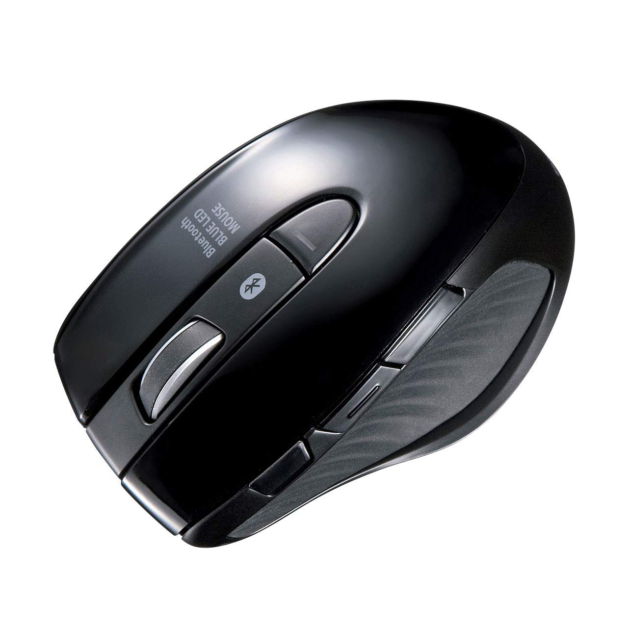 

Sanwa Supply Bluetooth 3.0 Multi-Pairing Mouse (Pairs up to 3 Devices), Blue LED, 6 Buttons, Medium Size, MA-BTBL121BK