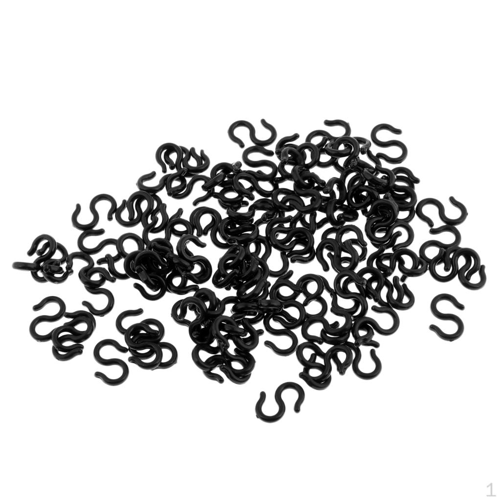 100pcs MTB Bike S-clips Clamps Housing Hose Guides Ties Buckle for Brake Cables Shifter Black