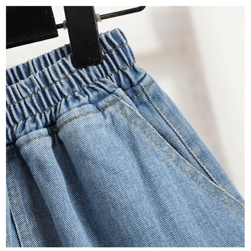 DIMANAF 2026 Summer New Plus Size Women High Waist Elastic Wide Leg Denim Shorts Pants Cotton Casual Lady Bottoms