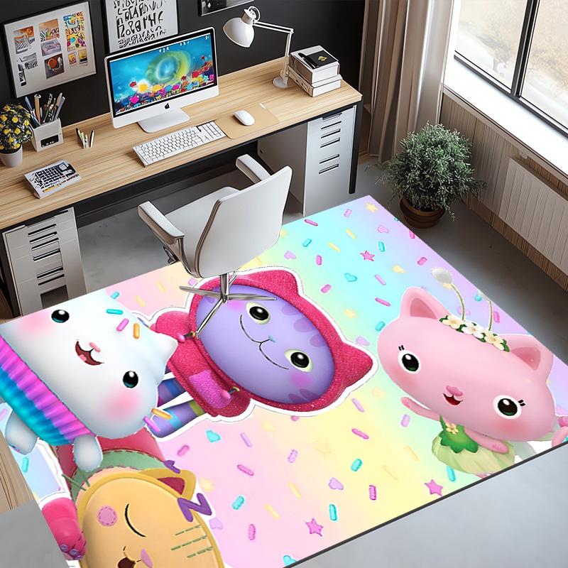Gabby's Dollhouse Pattern Rug, Indoor/Outdoor Mat, for Picnic, Gameroom, Bedroom, Office, Living Room, Home Decor Carpet, Birthday Gift