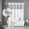 With Snap In Liner Hookless Shower Curtain Removable Shower Cover  Bathroom