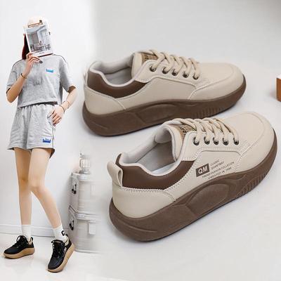 Tênis de moda feminina ao ar livre rendas antiderrapante sapatos de skate leve confortável casual respirável andando sapatos esportivos planos para mulher