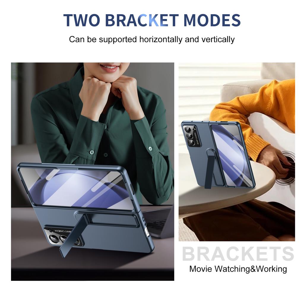 For Samsung Galaxy Z Fold5 5G Case Foldable Kickstand Skin-Touch PC Phone Cover Built In Screen Protector