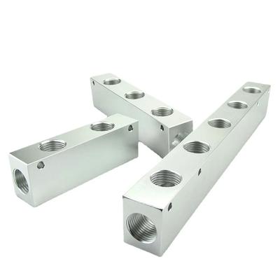 27x36mm 1/2" BSP Female 2 3 4 5 6 7 8 9 10 Ways 4-12 Ports Solid Aluminum Air Manifold Block Splitter For Air Compressor
