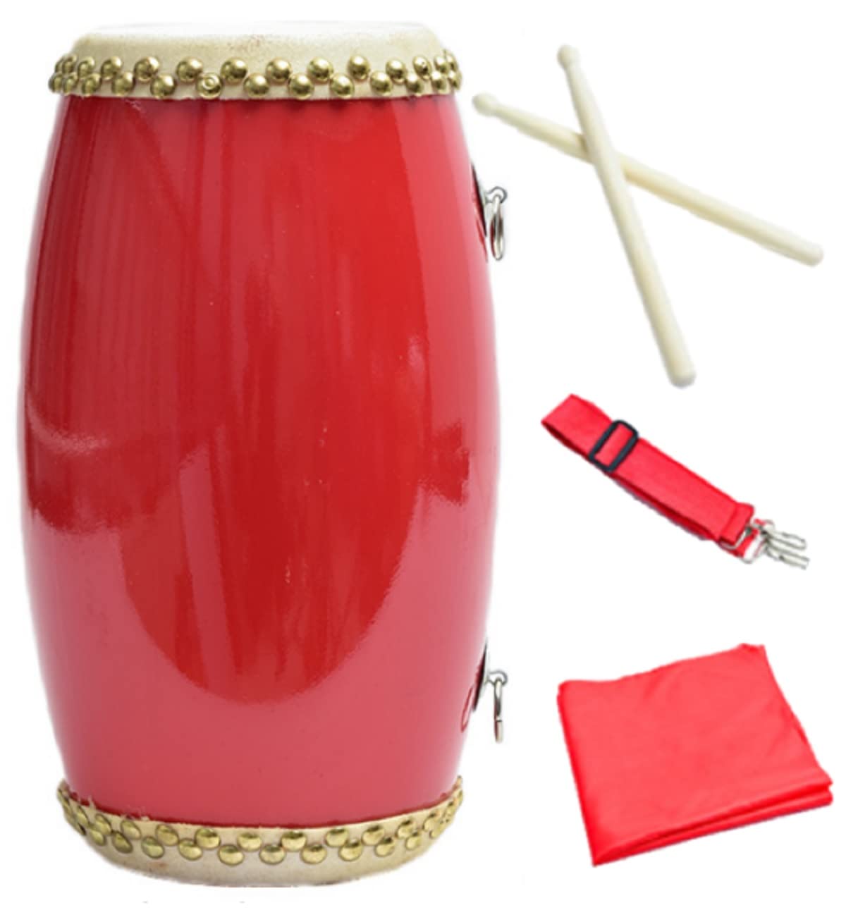 

Shoulder Drum Set, Genuine Cowhide Leather, 31cm Vertical, Percussion, Cheering, Festivals, Performances (Adult)
