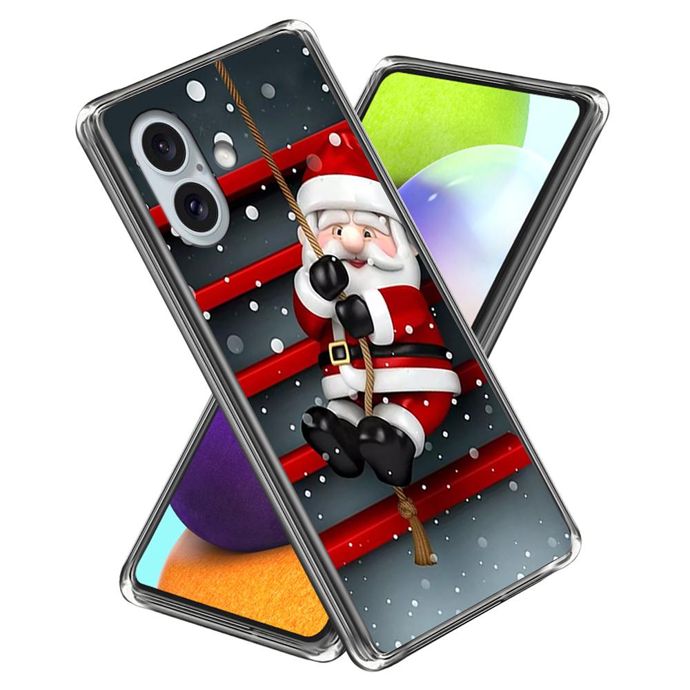 For iPhone 16 Case Christmas Pattern Printing Soft TPU Phone Cover