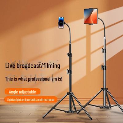 Nastavitelný 360° Líný stojan pro mobilní telefon pro živé vysílání s prodlouženým otočným ramenem a stojanem na plochou lampu